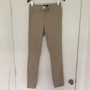High Waisted Beige Stretchy Pants